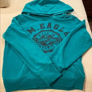 American Eagle Outfitters Teal Sweatshirt Hoodie Pullover